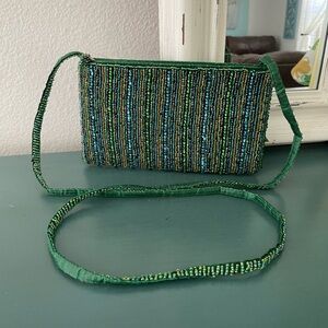 NWT Green & Blue Beaded Bag